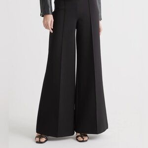 Quince Ultra Stretch Ponte Super Wide Wide-Leg Women's Pants in Black
